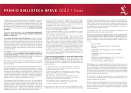 PREMIO BIBLIOTECA BREVE 2022 / Bases
