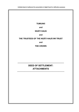 Ngati Haua Deed of Settlement Attachments