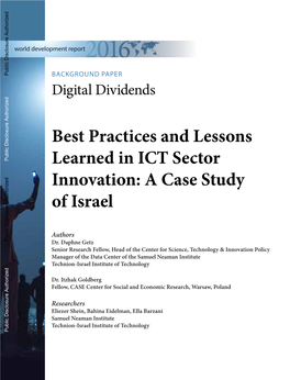 Best Practices and Lessons Learned in ICT Sector Innovation: a Case