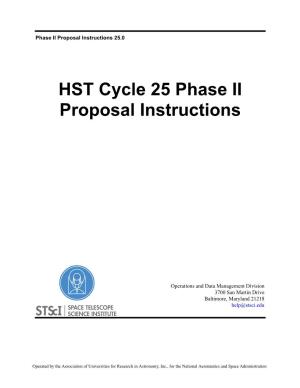 Phase II Proposal Instructions 25.0