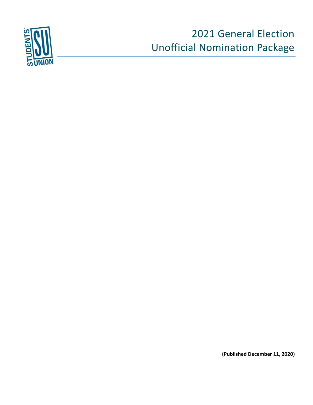 2021 General Election Unofficial Nomination Package