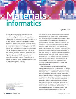 Materials Informatics