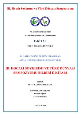 III. Hocalı Soykırımı Ve Türk Dünyası Sempozyumu