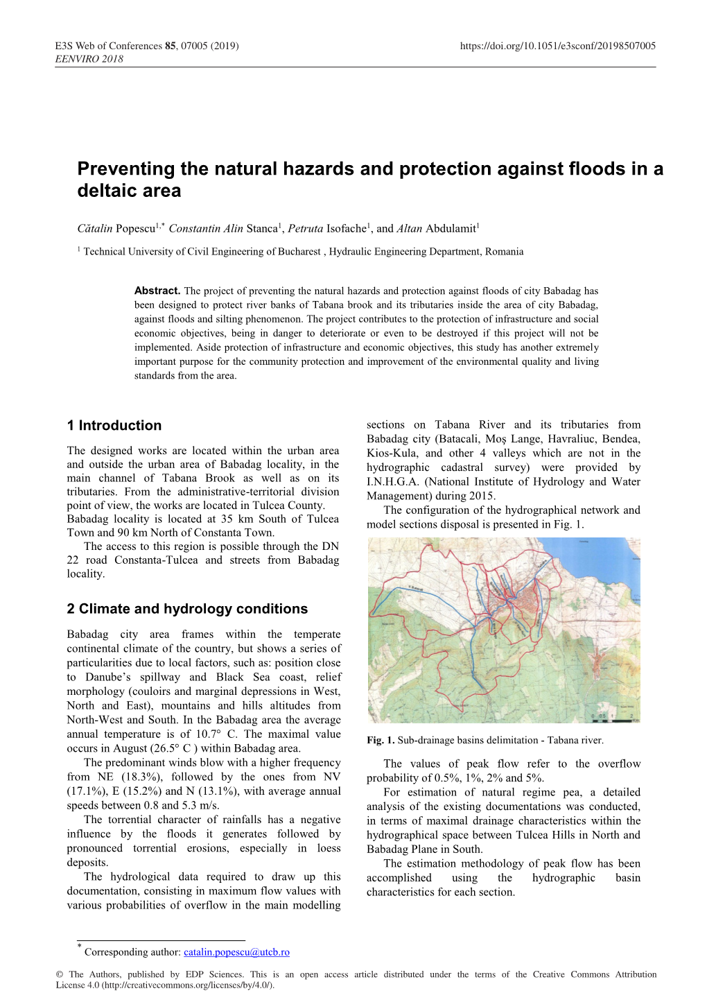 Preventing the Natural Hazards and Protection Against Floods in a Deltaic Area