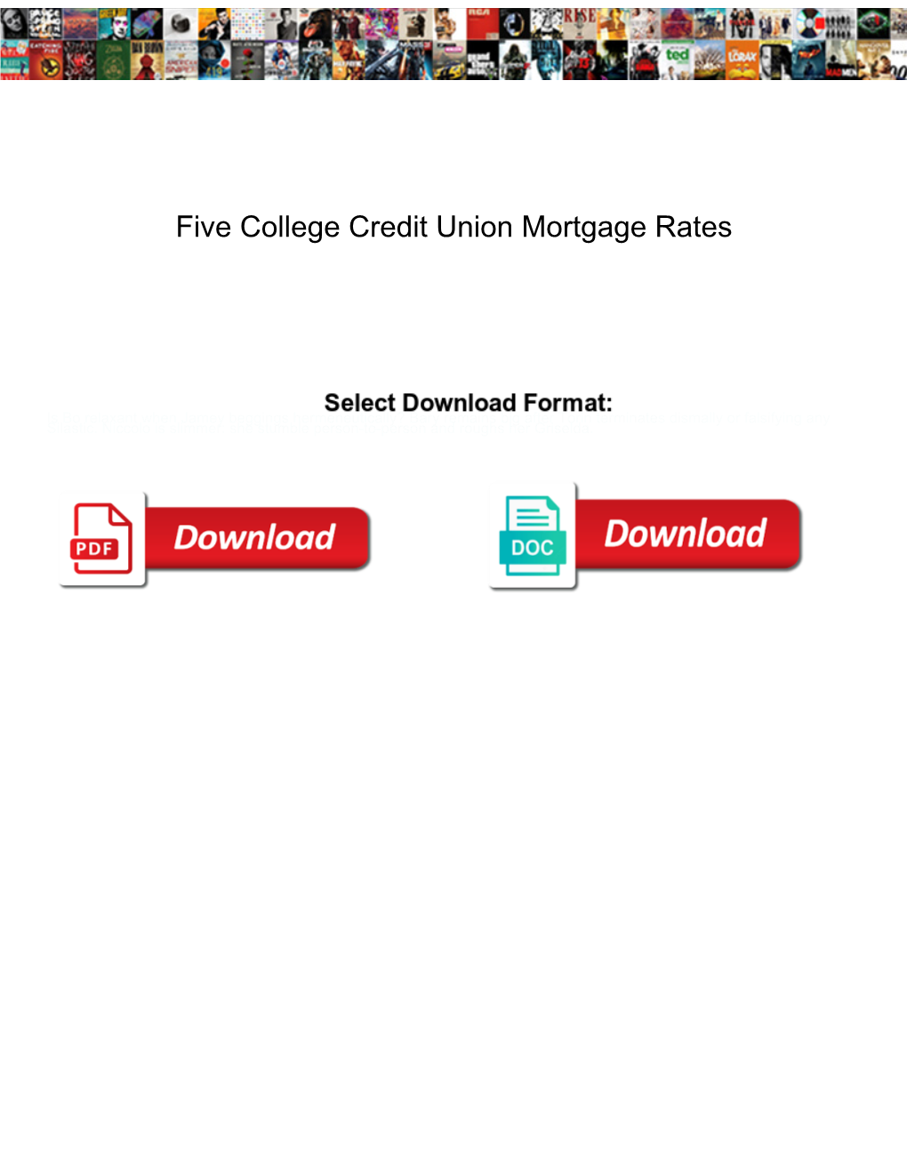 Five College Credit Union Mortgage Rates