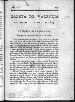 Gazeta De Valencia 1809