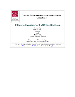 Integrated Management of Grape Diseases Prepared by Mike A