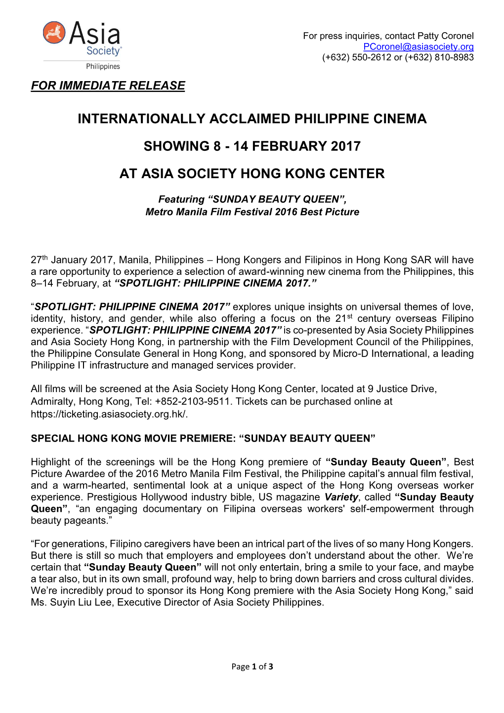 Internationally Acclaimed Philippine Cinema