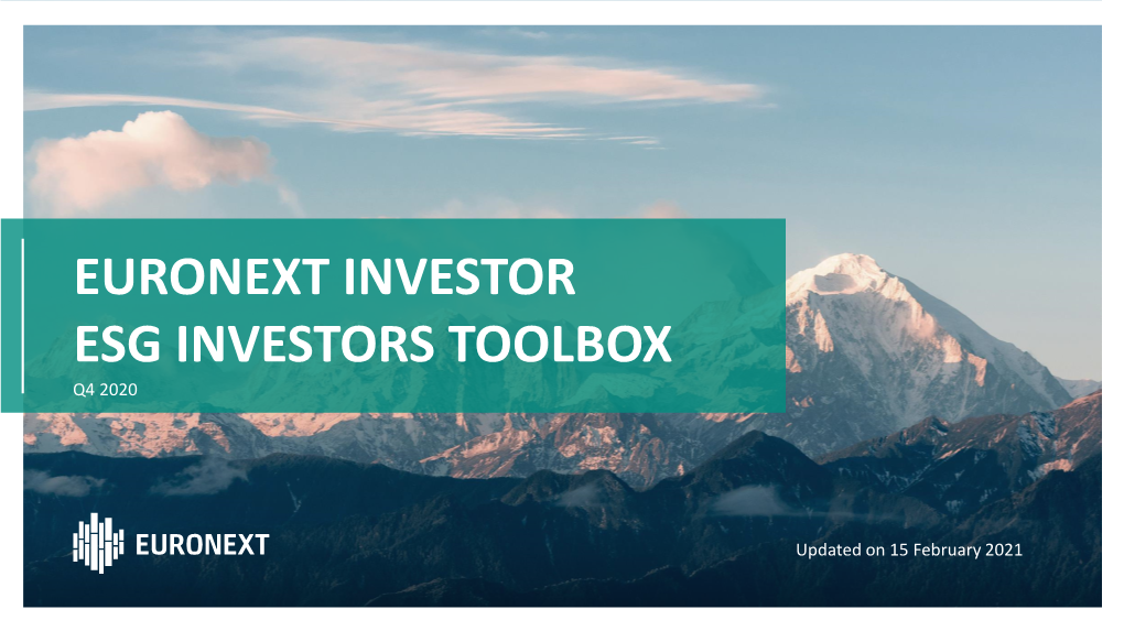 Euronext Investor Esg Investors Toolbox Q4 2020