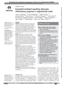 Eosinophil-Mediated Signalling Attenuates Inflammatory Responses