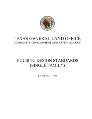 Single Family Housing Design Standards
