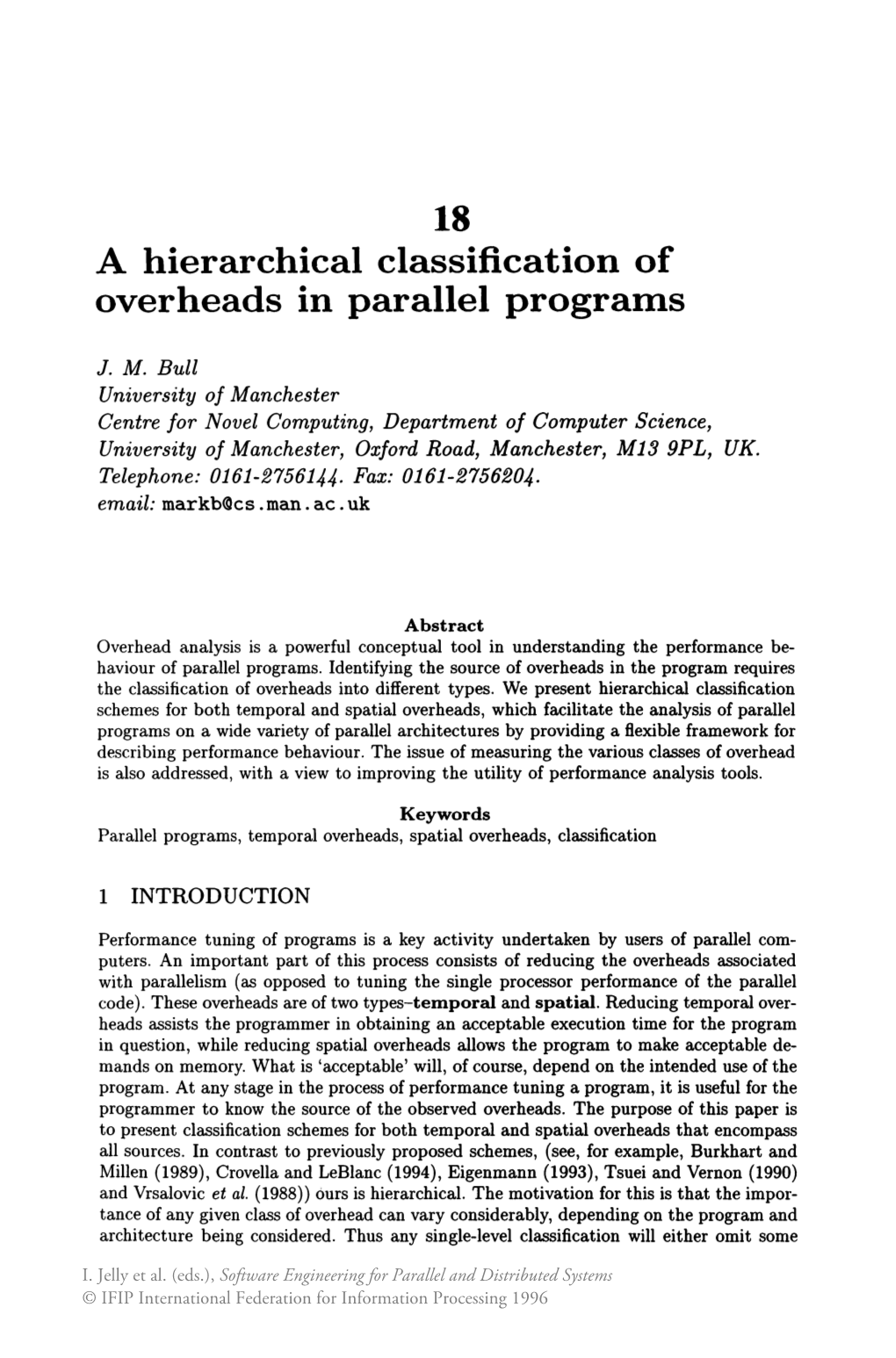 18 a Hierarchical Classification of Overheads in Parallel Programs