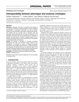 Interoperability Between Phenotype and Anatomy Ontologies