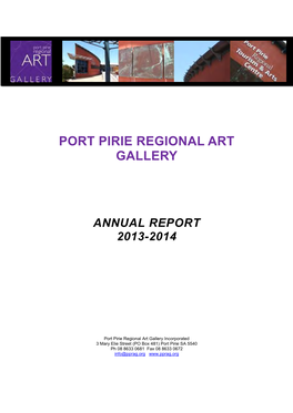 Port Pirie Regional Art Gallery Annual Report 2013-2014