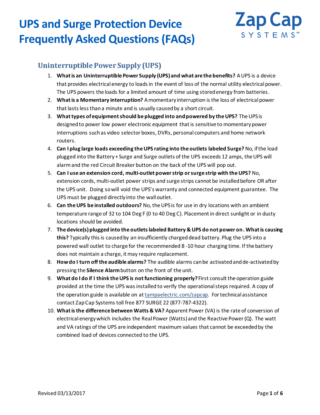 UPS and Surge Protection Device Frequently Asked Questions (Faqs)