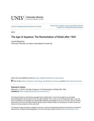 The Age of Aquarius: the Reorientation of NASA After 1969