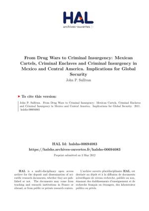 From Drug Wars to Criminal Insurgency: Mexican Cartels, Criminal Enclaves and Criminal Insurgency in Mexico and Central America