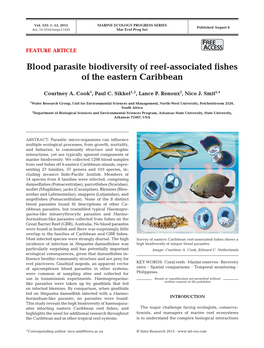Blood Parasite Biodiversity of Reef-Associated Fishes of the Eastern Caribbean
