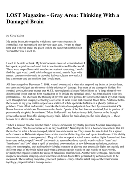 Gray Area: Thinking with a Damaged Brain