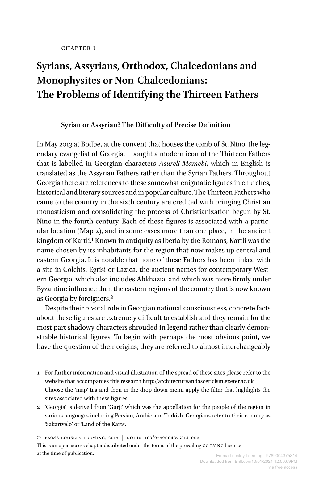 Downloaded from Brill.Com10/01/2021 12:00:09PM Via Free Access 10 Chapter 1