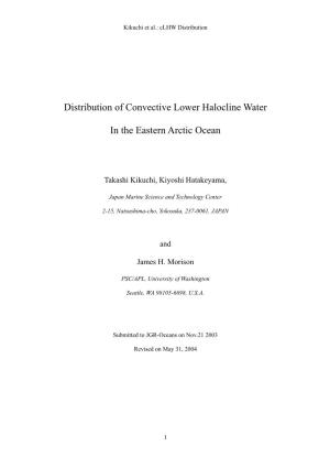 Distribution of Convective Lower Halocline Water in the Eastern
