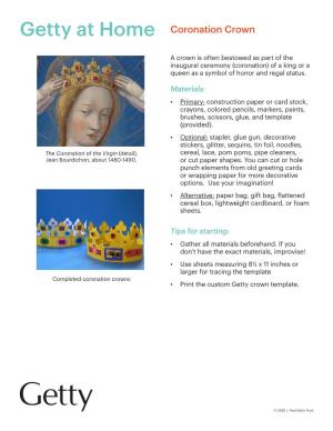 Download Detailed Coronation Crown Instructions and Templates