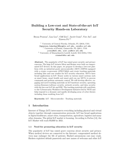 Building a Low-Cost and State-Of-The-Art Iot Security Hands-On Laboratory