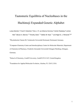 Tautomeric Equilibria of Nucleobases in the Hachimoji Expanded Genetic