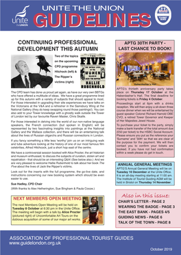 Also in This Issue: NEXT MEMBERS OPEN MEETING CHAIR’S LETTER - PAGE 2 the Next Members Open Meeting Will Be Held on Tuesday 8 October at 6:30 Pm in the Unite Office