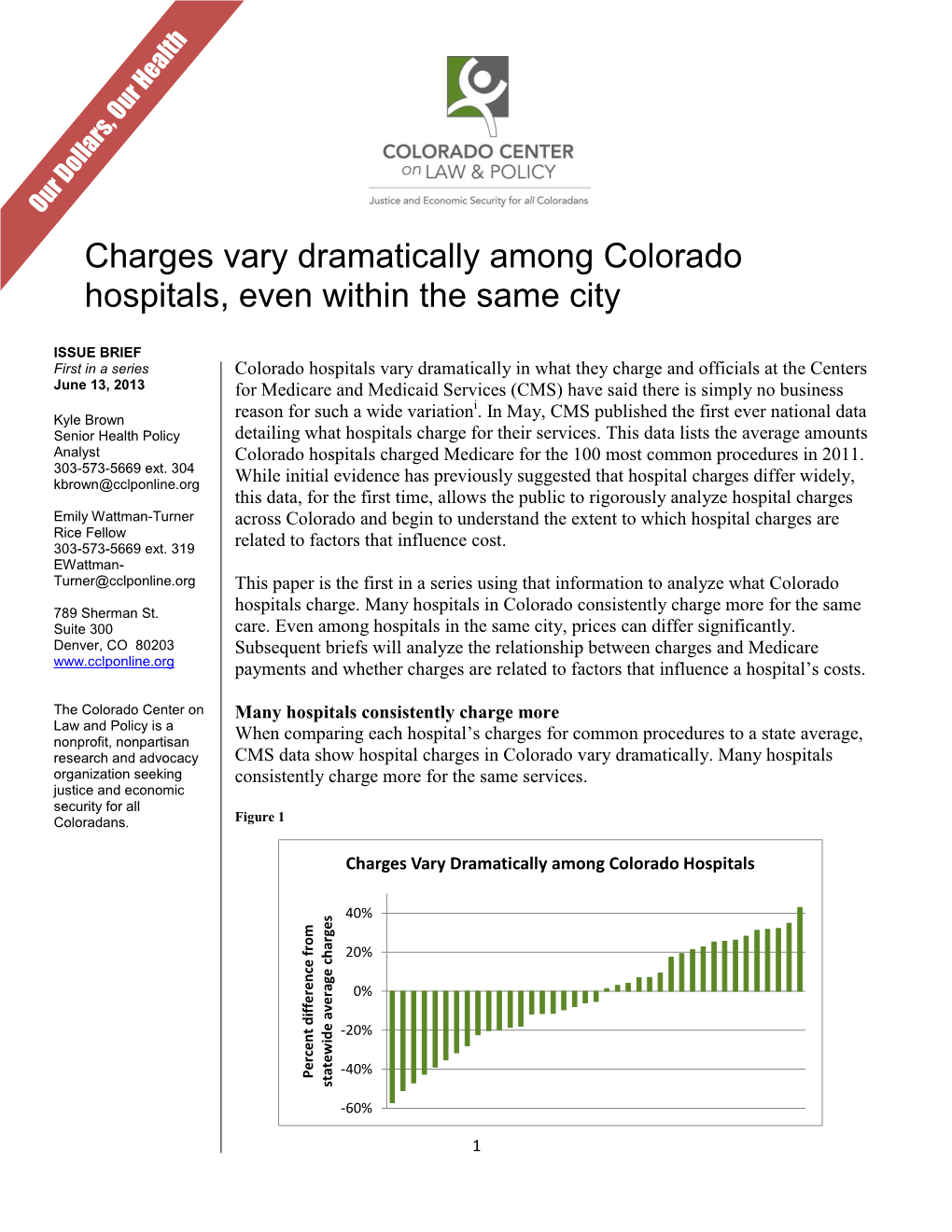 Charges Vary Dramatically Among Colorado Hospitals, Even Within the Same City