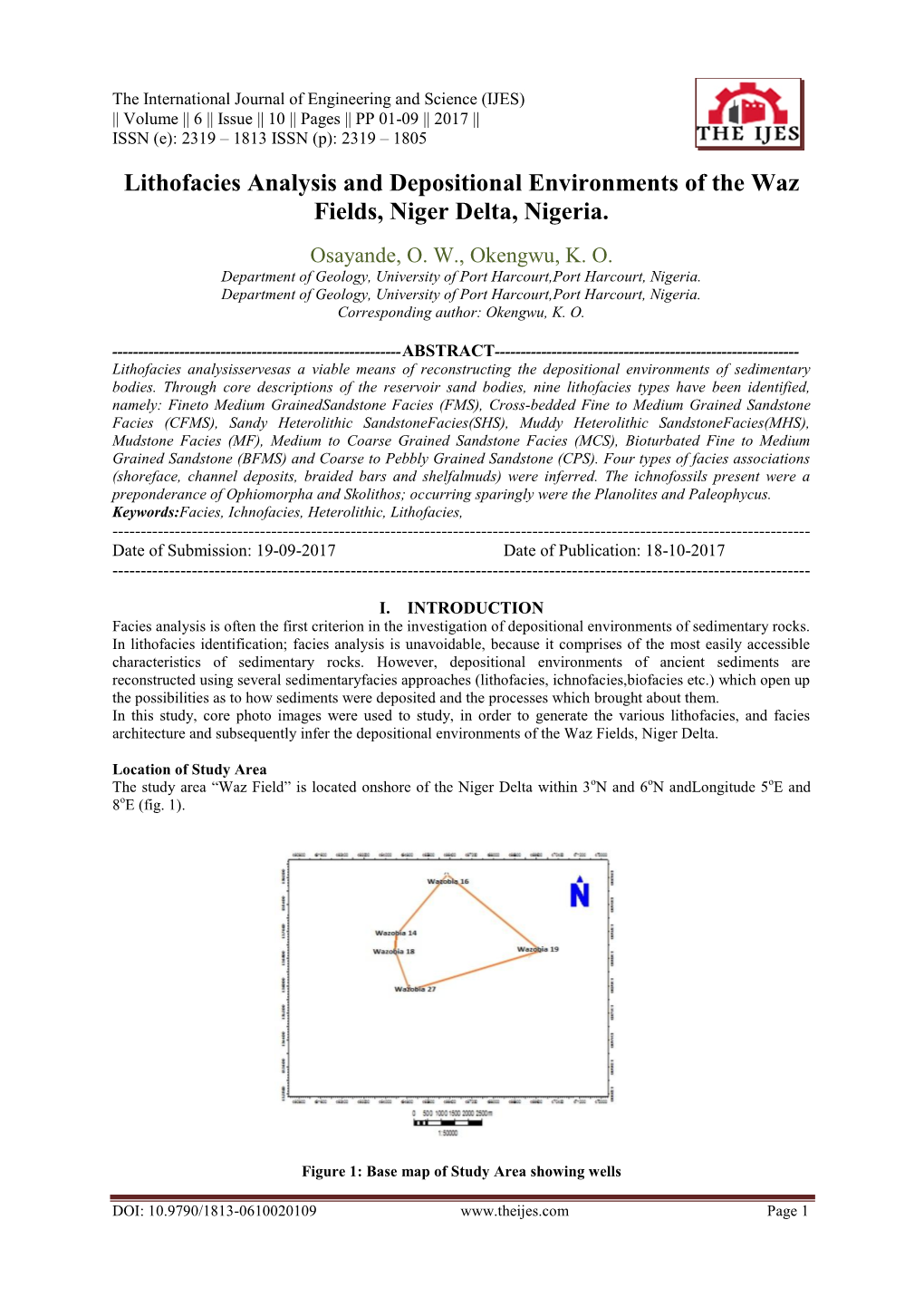 Lithofacies Analysis and Depositional Environments of the Waz Fields, Niger Delta, Nigeria