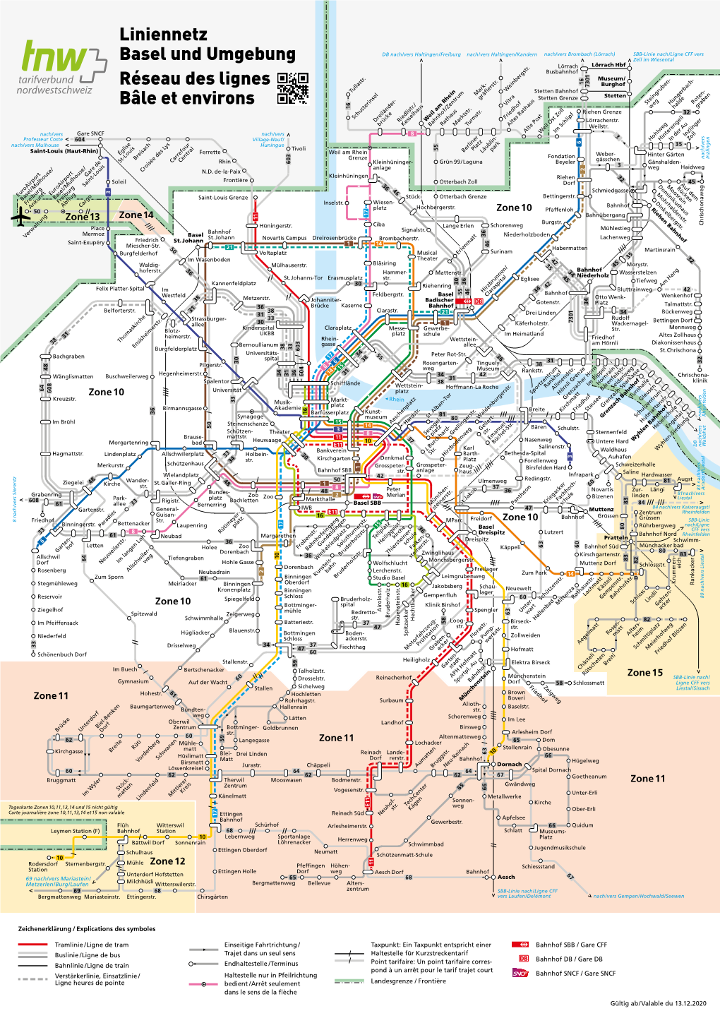 Liniennetz Basel Und Umgebung Réseau Des Lignes Bâle Et Environs