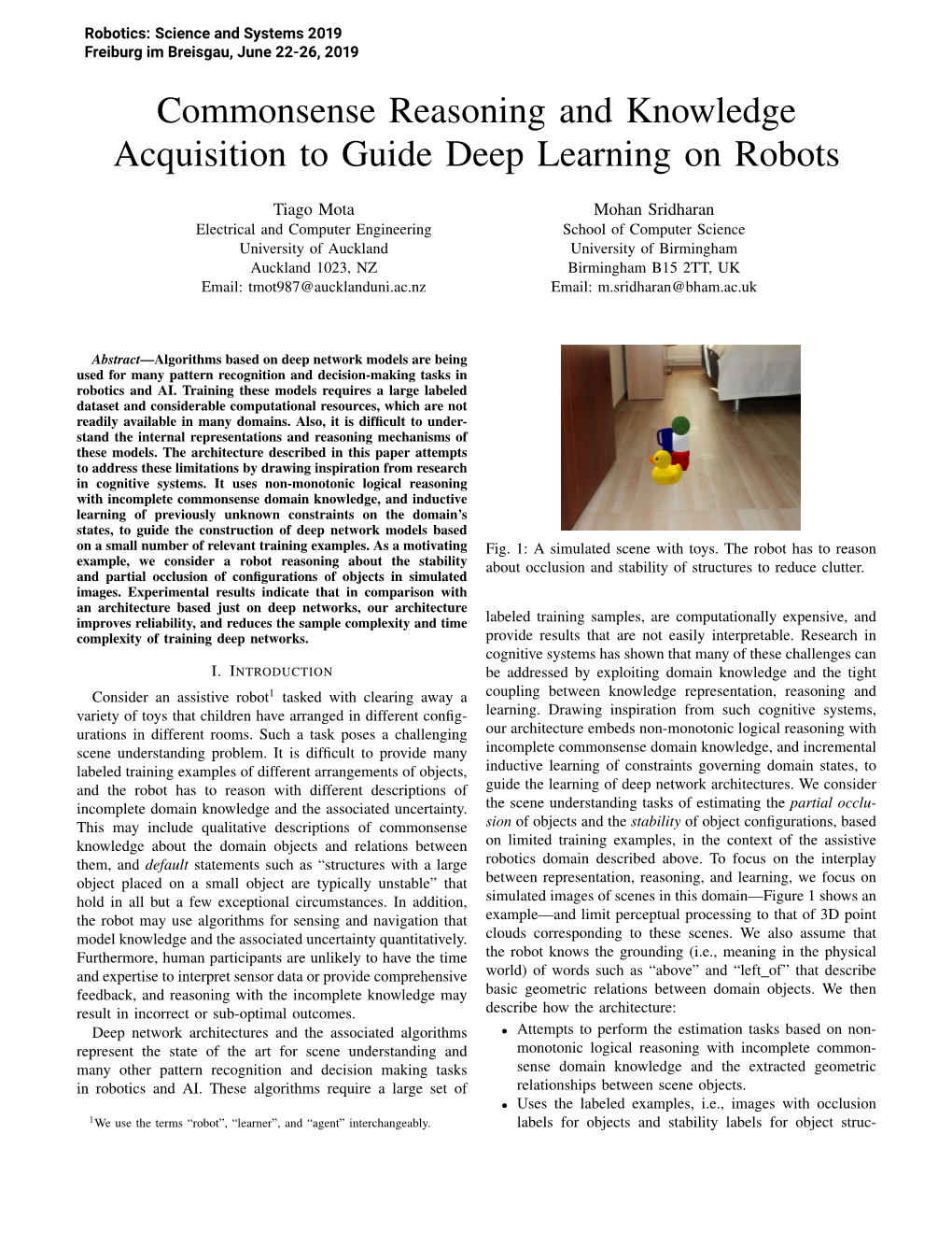 Commonsense Reasoning and Knowledge Acquisition to Guide Deep Learning on Robots