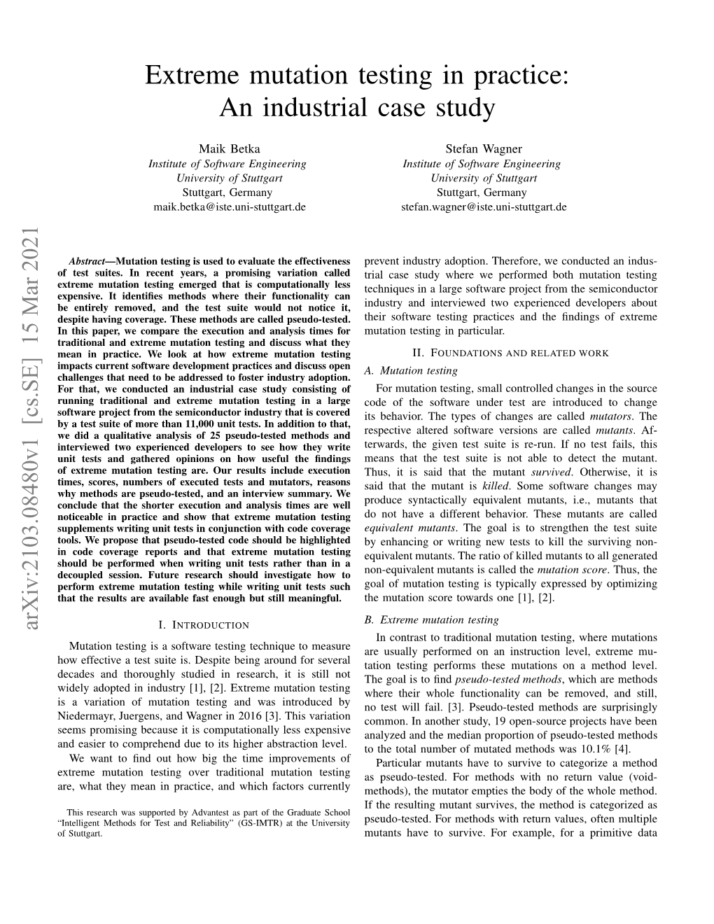 Extreme Mutation Testing in Practice: an Industrial Case Study