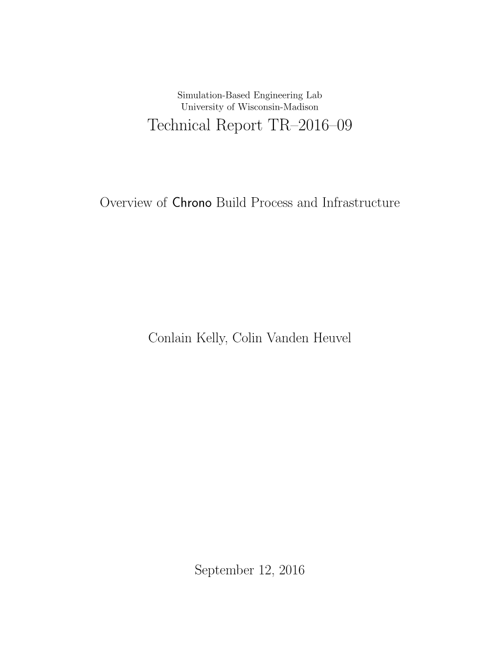 Technical Report TR–2016–09