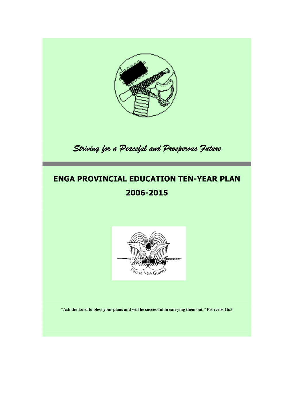 Enga Provincial Plan