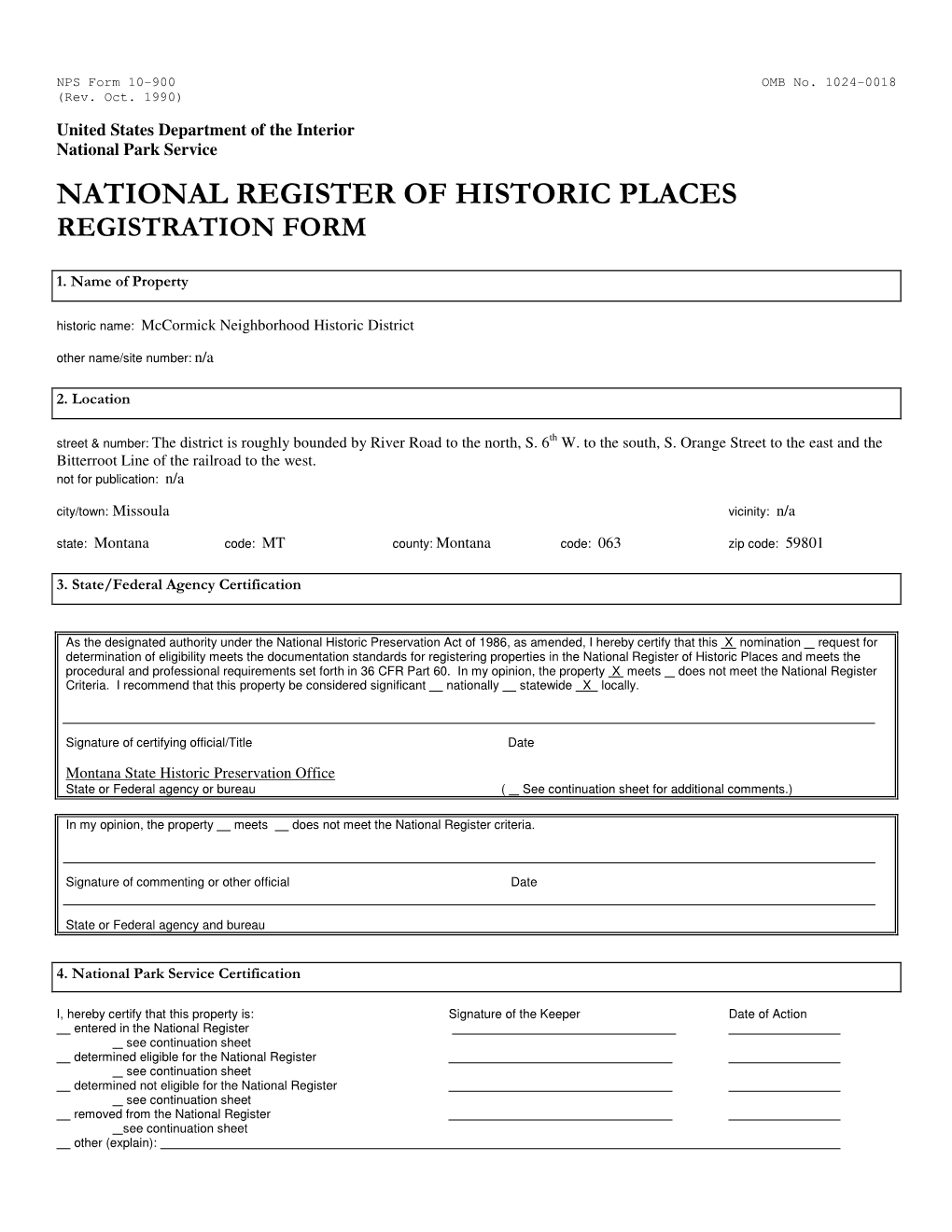 National Register of Historic Places Registration Form