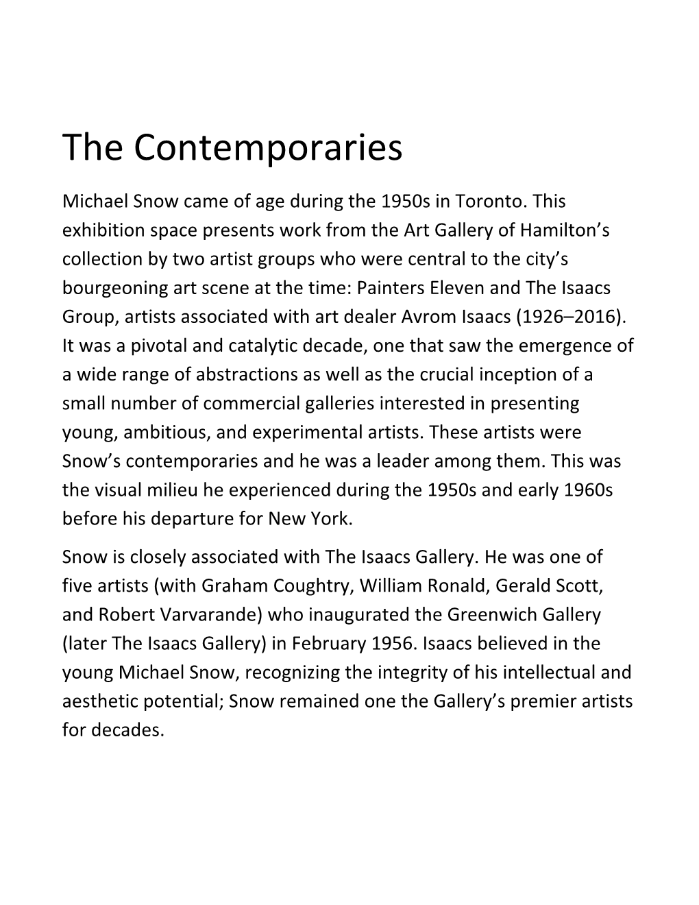 The Contemporaries