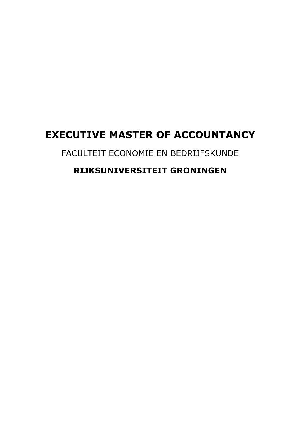 Executive Master of Accountancy