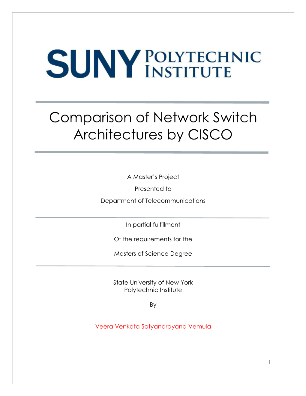 Comparison of Network Switch Architectures by CISCO
