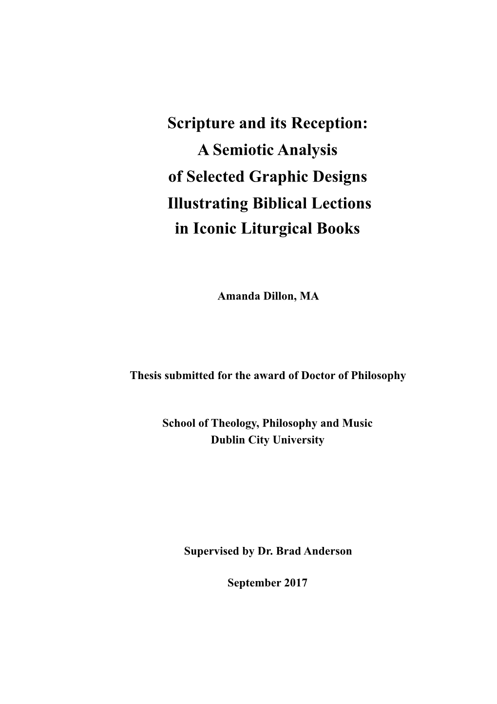 Scripture and Its Reception: a Semiotic Analysis of Selected Graphic Designs Illustrating Biblical Lections in Iconic Liturgical Books