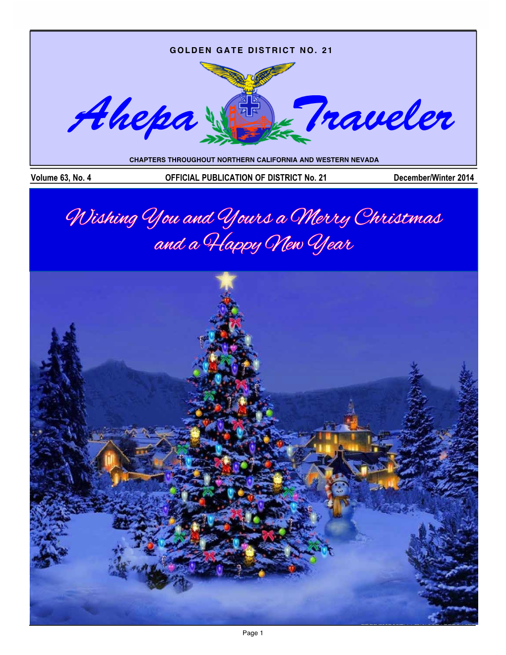 AHEPA TRAVELER December/Winter 2014