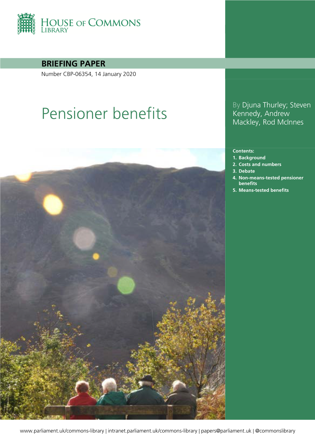 Pensioner Benefits Mackley, Rod Mcinnes