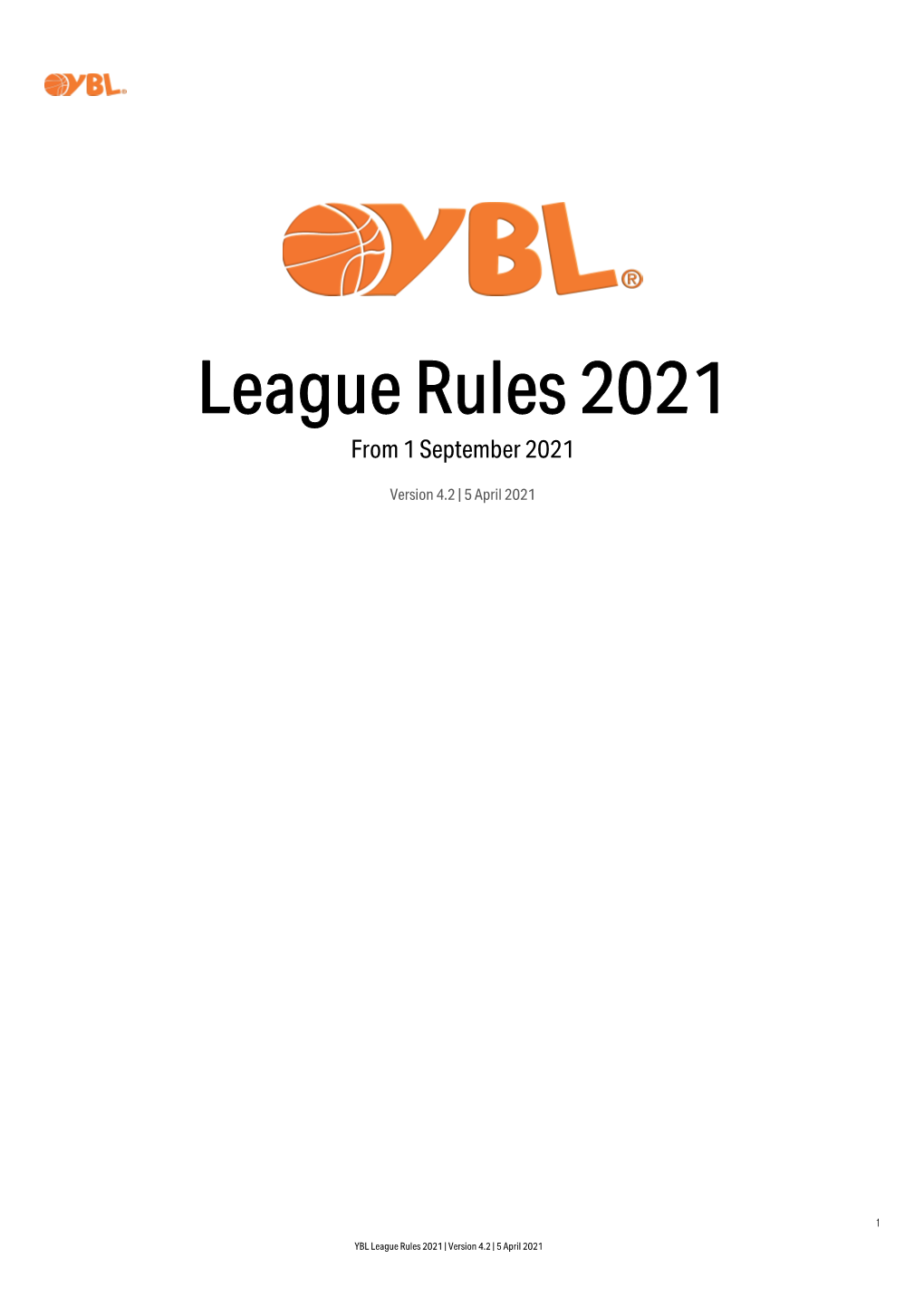 League Rules 2021 from 1 September 2021