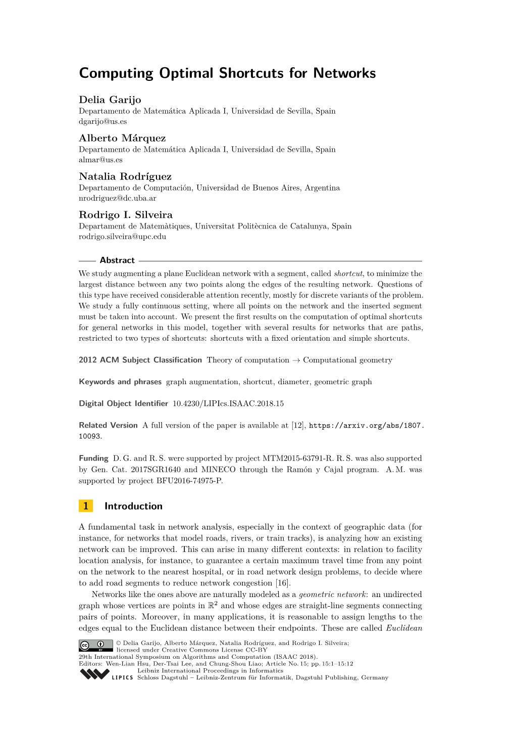 Computing Optimal Shortcuts for Networks