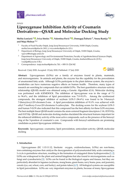Lipoxygenase Inhibition Activity of Coumarin Derivatives—QSAR and Molecular Docking Study
