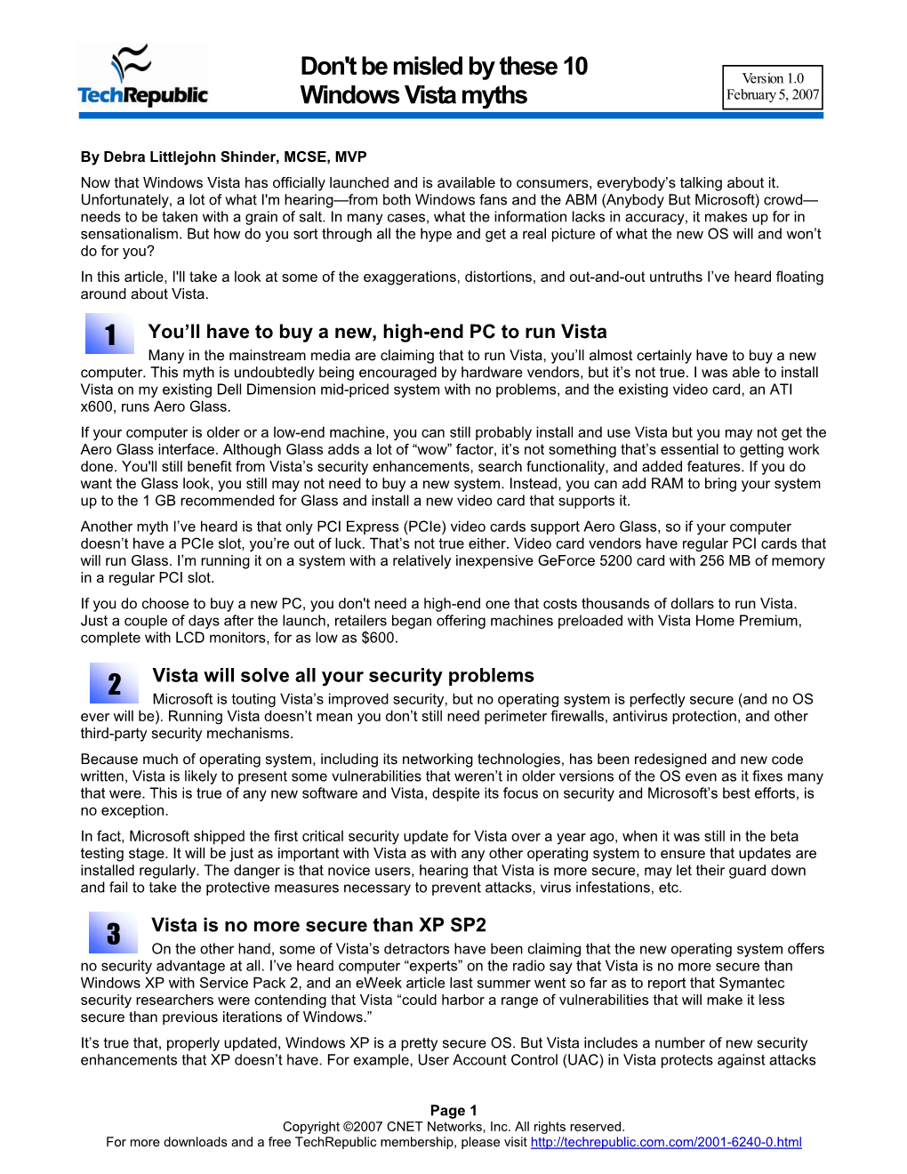 Don't Be Misled by These 10 Windows Vista Myths