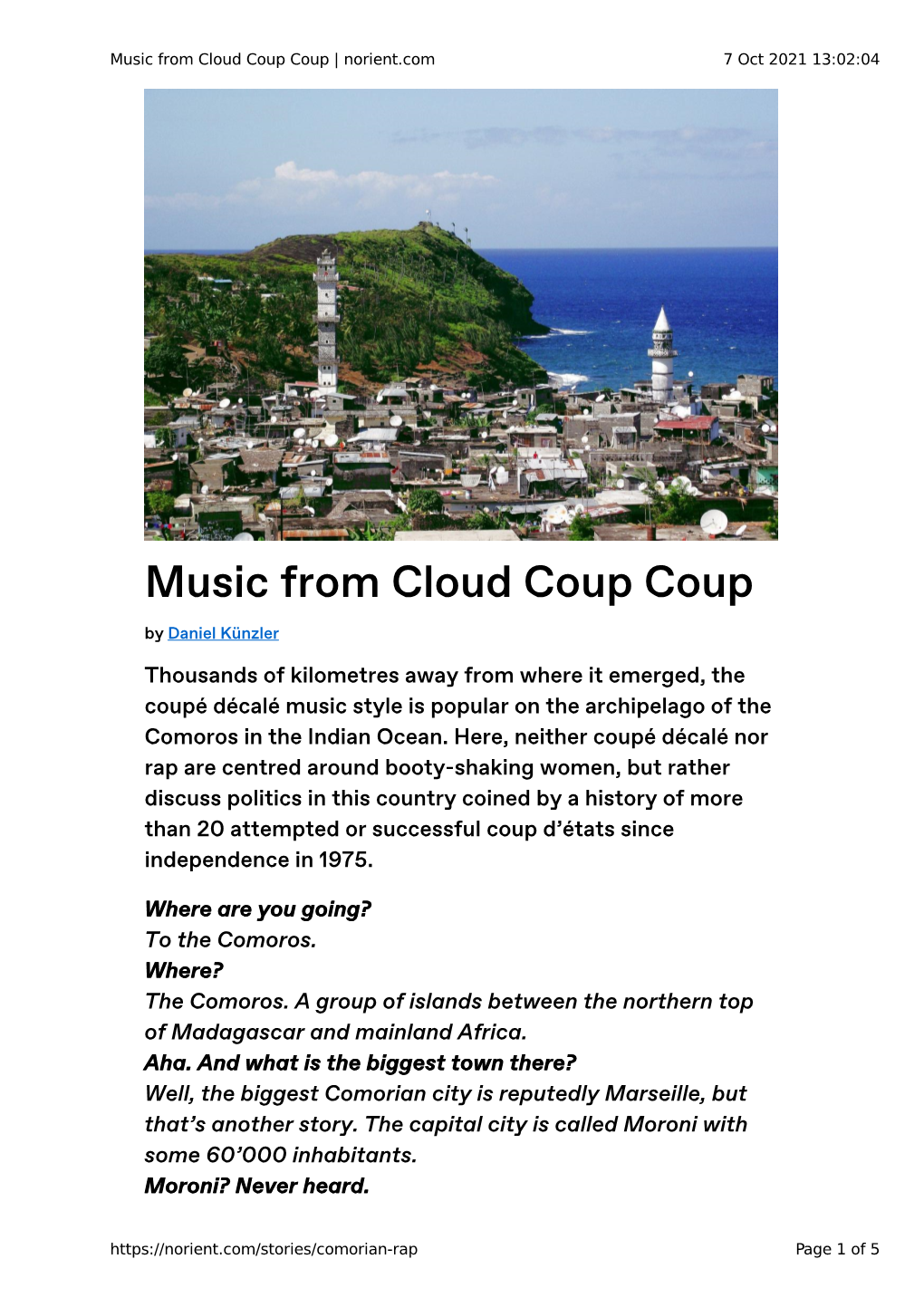 Music from Cloud Coup Coup | Norient.Com 7 Oct 2021 13:02:04