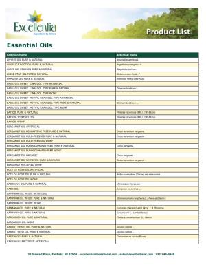 View Essential Oils Product List