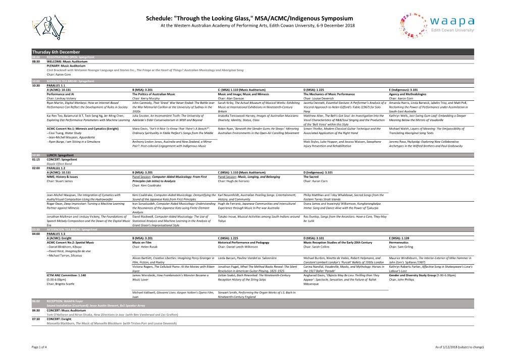 MSA Master Schedule 01 Dec